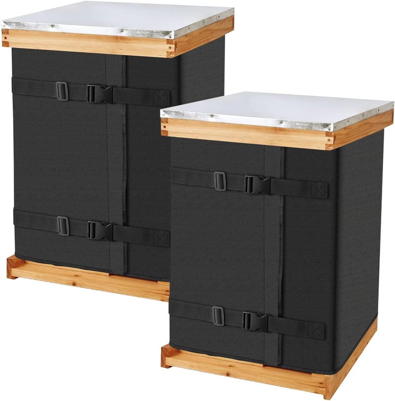 LeadGoods Winter Bee Hive Wrap for 8 and 10 Frame Hives, Adjustable Beehive Wrap Beekeeping Supplies, 600D Oxford Insulated Cover, Waterproof, Windproof, Lightweight, Reusable, 75.98" x 23.6" (2 Pcs) - Image 1